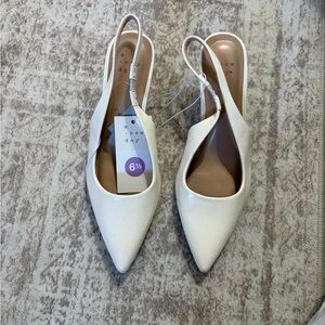 A New Day Cream Pointed Slingback Heels